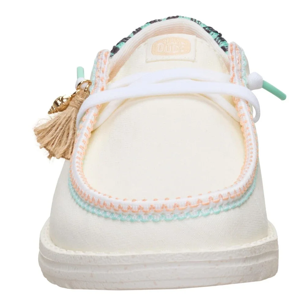 Hey Dude Wendy Funk Beach Woven 45220-0NI Women's 7 M Bone Slip-On Shoes SHOP537